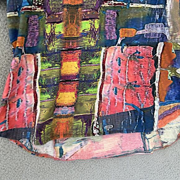 Parsley & Sage Top PL Petite Large Geometric Art to Wear Boho Beach Shirt PL - Picture 6 of 12